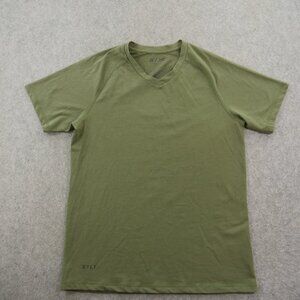 Bylt Shirt Mens Medium Green Short Sleeve Premiuum V Neck Stretch Gym